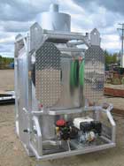 Blowdown tank with skid – this blowdown tank mounted on a skid was fabricated and welded in Osprey’s shop, and used all over Alberta.